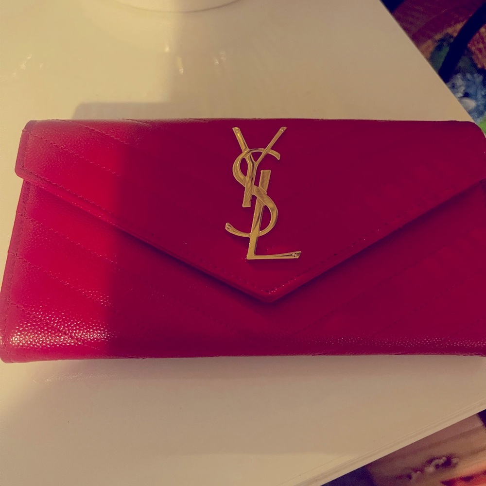 YSL wallet EUC red